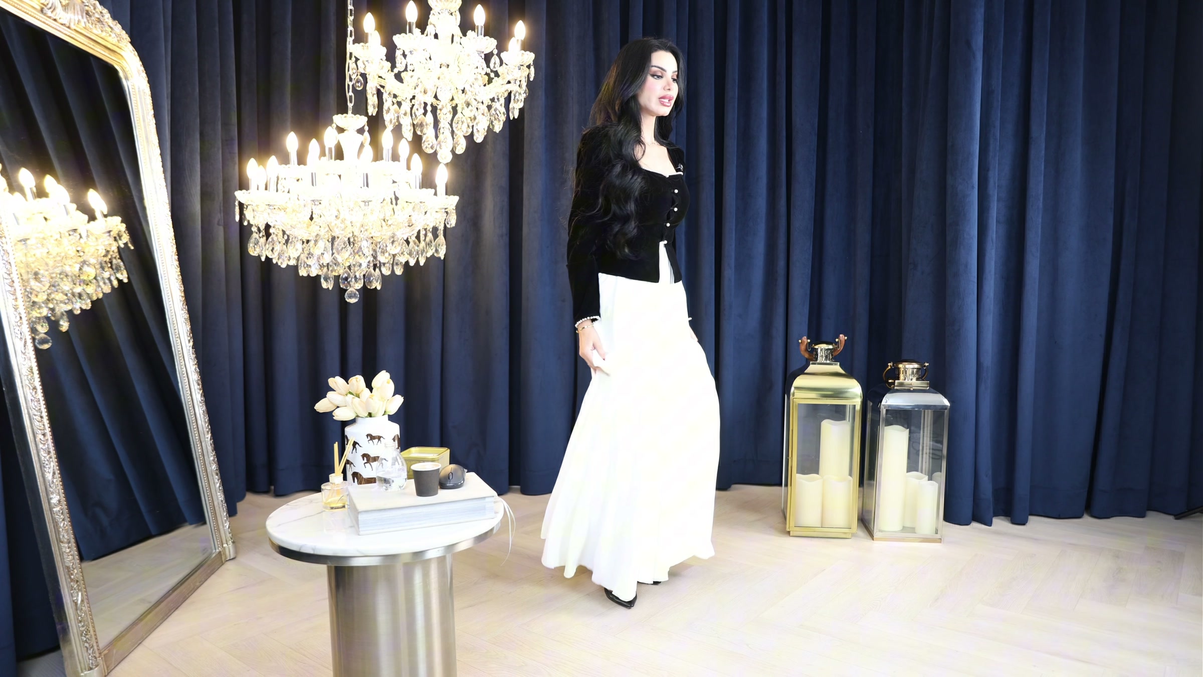 Layal in motion on the royal set